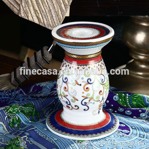Luxury Fine White Porcelain Candle Holder of Grand Banquet
